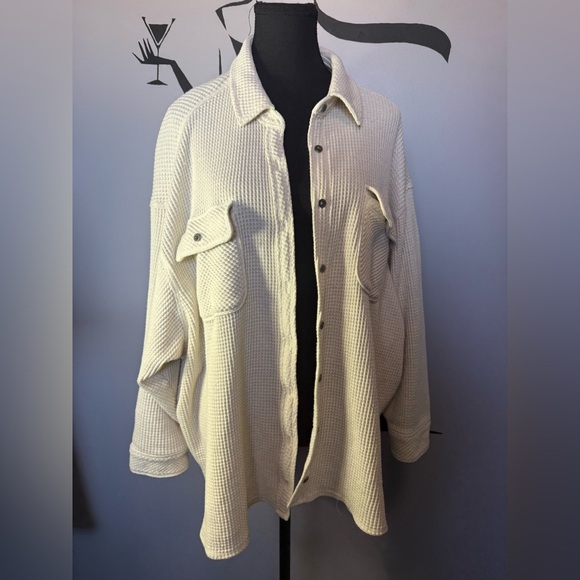 aerie Jackets & Blazers - ARIE Lumber Jane Cream Waffle Knit Jacket. PTP 43